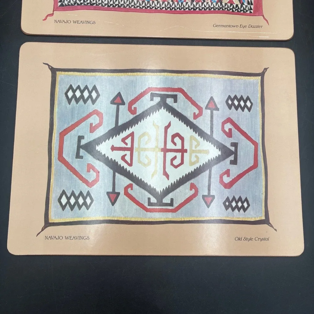 Vtg Pimpernel Navajo Weavings Cork Back Placemats Set of 4 Made in England